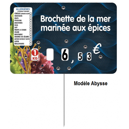 Etiquette pique-prix, Rayon traiteur, avec texte personnalisé