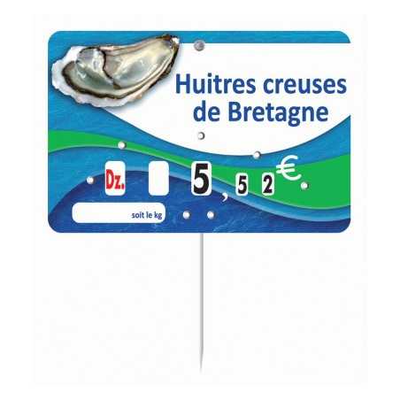 Etiquette Huitre à texte personnalisé