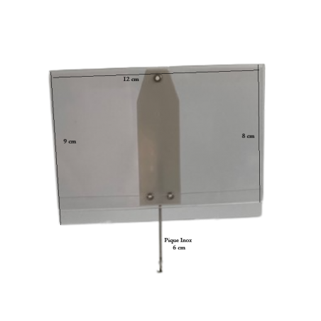 Porte étiquettes transparent 120x80mm, pique inox  - Lot de 10