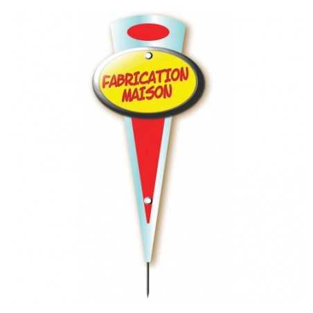 Miniflèche 6x14cm "Fabrication maison" rouge - Lot de 10