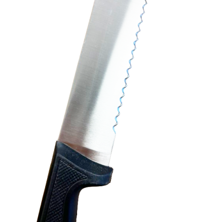 Couteau à poisson à dents 25 cm moulé noir - AU NAIN