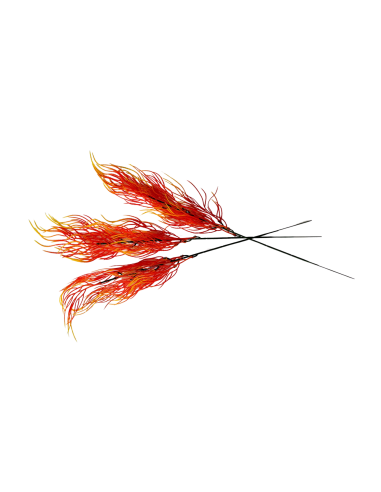 Branches Herbe de Corail Jaune-Orange x 5 - H49cm