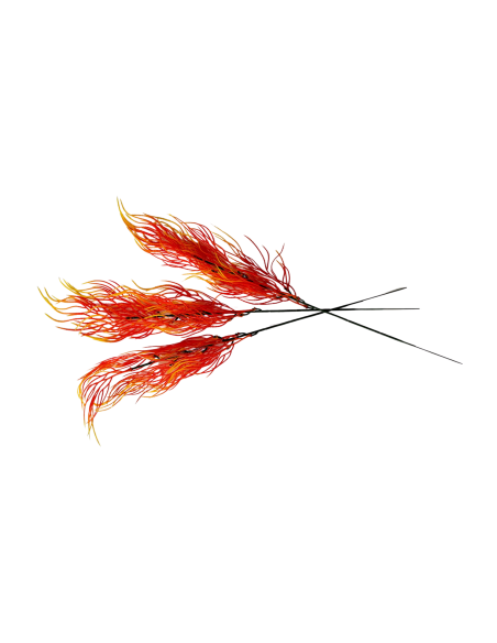 Branches Herbe de Corail Jaune-Orange x 5 - H49cm