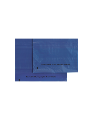 Sac plat liasse bleu 50µ avec cartonnette -...
