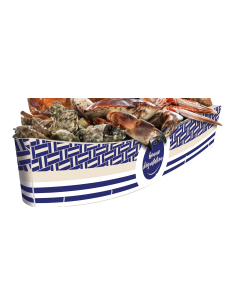 Barque plateau de fruits de mer - 59,65 x 23,05 x 9,2 cm...