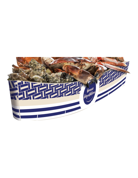 Barque plateau de fruits de mer - 59,65 x 23,05 x 9,2 cm - Colis de 20