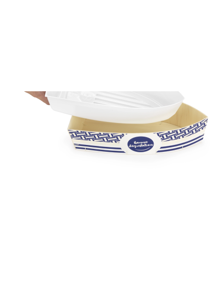 Barque plateau de fruits de mer - 59,65 x 23,05 x 9,2 cm - Colis de 20