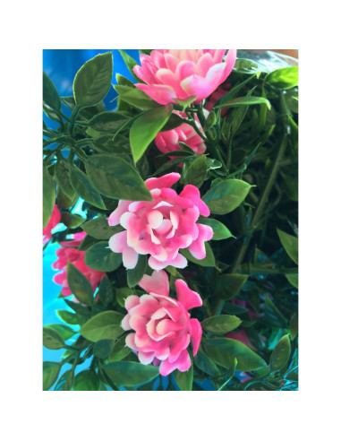 Guirlande de ROSES roses - Longueur 165 cm -...