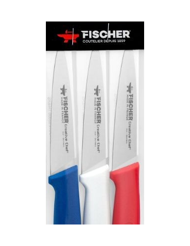 Ensemble de 3 Couteaux Office Bleu / Blanc /...