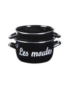 Marmites à moules NOIRES marquage "Moules" - Diam 18 cm -...