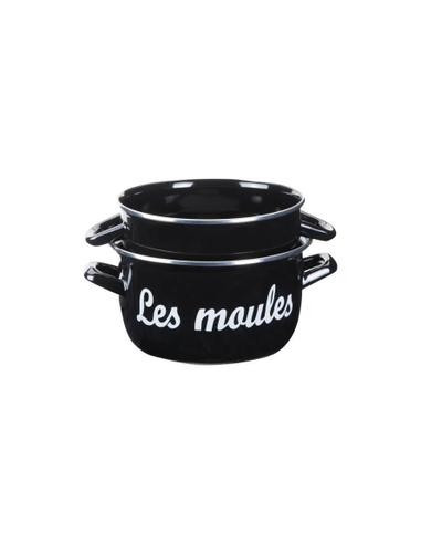 Marmites à moules NOIRES marquage "Moules" -...