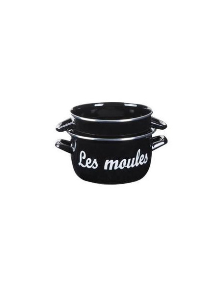 Marmites à moules NOIRES marquage "Moules" - Diam 24 cm - Colis 4