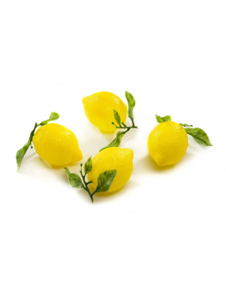 CITRON ENTIER AVEC FEUILLE - Dim. 6x8 cm - paquet de 12 citrons