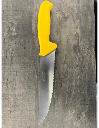 Couteau à poisson à dents 24 cm moulé jaune -...