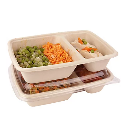 COUVERCLE pour boîte en pulpe de canne à sucre 2 compartiments - COLIS 160