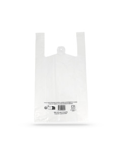 SAC REUTILISABLE A BRETELLES BLANC 30+8+8X54 CM 50µ (500 U)