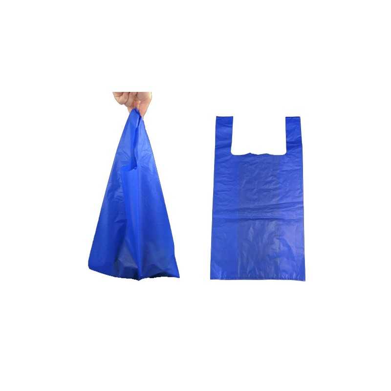 SAC REUTILISABLE A BRETELLES BLEU 30+8+8X54 CM...