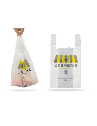 SAC REUTILISABLE A BRETELLES BLANC CREMERIE...