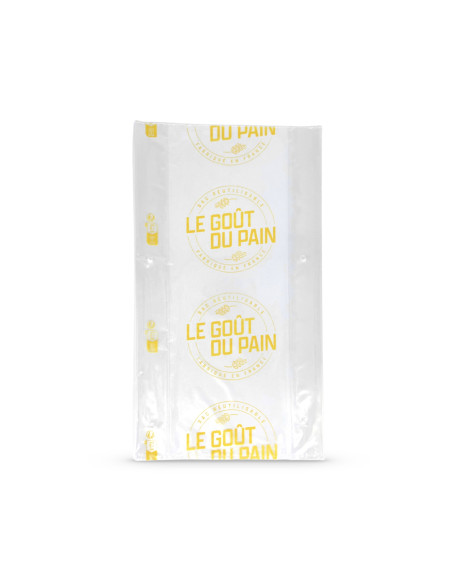 SAC A PAIN TRANCHE TRANSPARENT MACROPERFORE IMPR. BEIGE 50µ 23/4+4X40 CM (200 U)