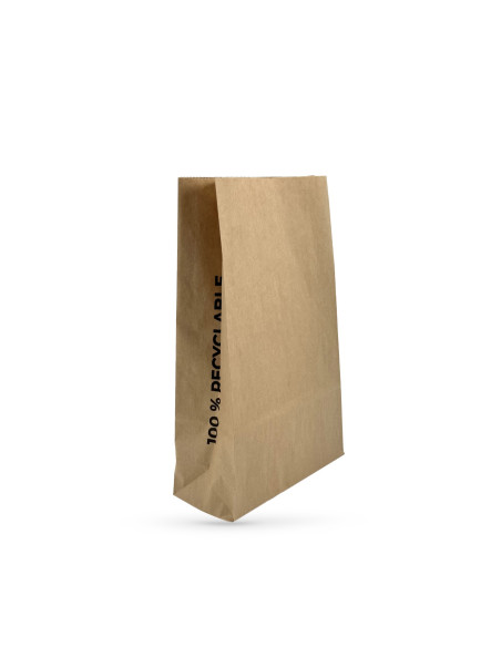 SAC EN PAPIER KRAFT BRUN 22X10X35 CM 70 GRS MATIERE RECYCLE (250 U)