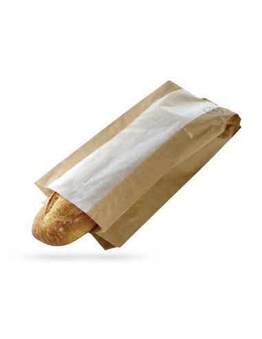 SAC PAPIER BRUN A FENETRE BIOCOMPOSTABLE...