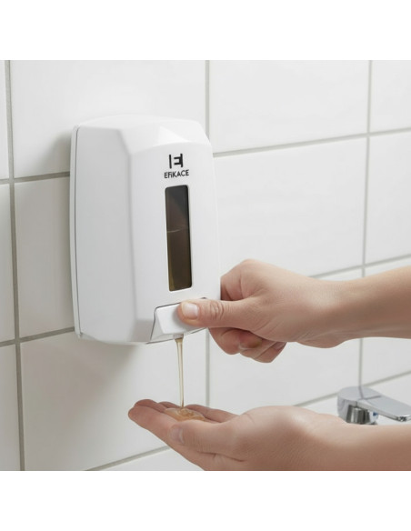DISTRIBUTEUR MANUEL A SAVON LIQUIDE/GEL BLANC  1100 ML