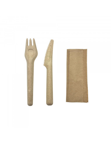 KIT COUVERTS COMPOSTABLE 3/1 FOUR/COUT/SERV...