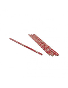 PAILLE CARTON DROITE RAYEE ROUGE ET BLANCHE GAMME...