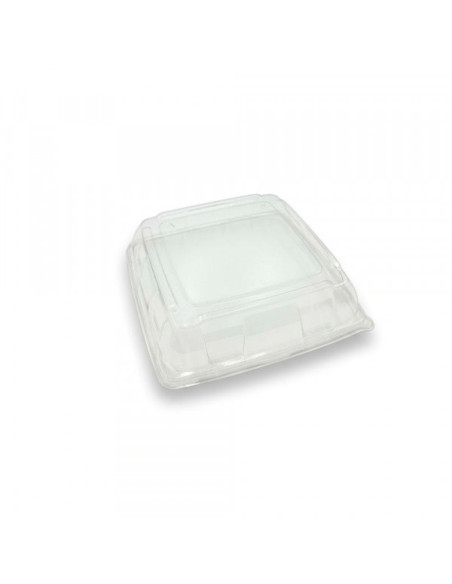 COUVERCLE PET TRANSPARENT 32X32X7 CM POUR PLATEAU REPAS CARRE (25 U)