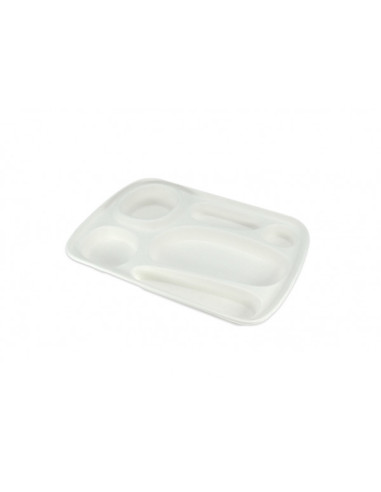 PLATEAU REPAS BLANC 6 COMPARTIMENTS GAMME BIO...