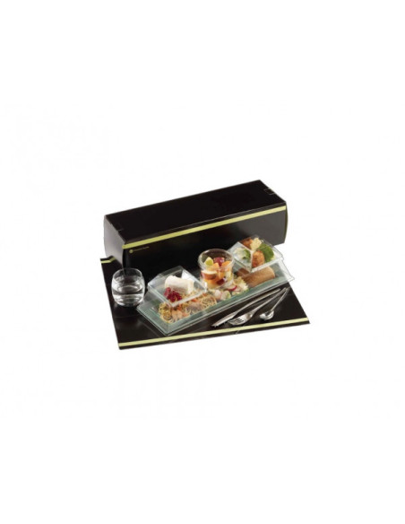 PLATEAU REPAS EN KIT ECRIN CARTON 40X12.6X11.3 CM AVEC 4 ELEMENTS (50 U)