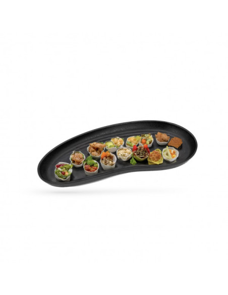 PLATEAU REUTILISABLE MOYEN NOIR MELAMINE 30.2X12.7X3 CM (24 U)