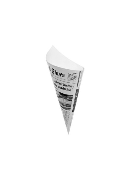 CONE « TIMES » EN CARTON RIGIDE RECYCLABLE Ø5 X H13.5 CM (300 U)
