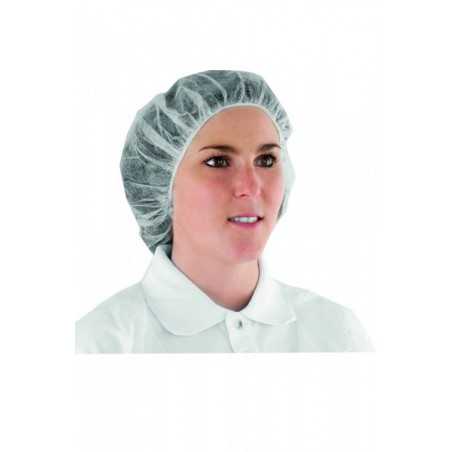 Charlottes jetables blanches pour cheveux 40x16x6 cm (x100)