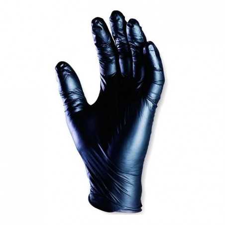 Gants jetables noirs en nitrile, non-poudré, alimentaire (x1000)